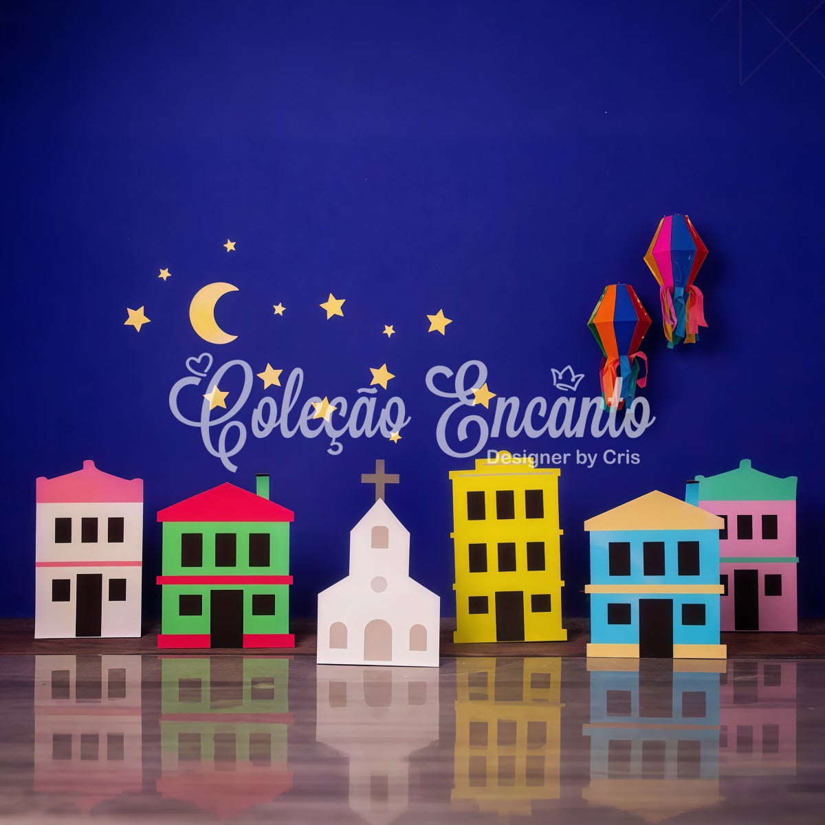 Childrens Photo Backdrops Paper Village Starry Night Moon And Stars Backdrop By Magali