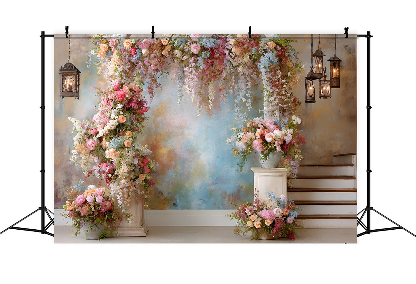 Mothers Day Backdrop Ideas Floral Garden Staircase Entrance Photo Backdrops For Mothers Day By Magali
