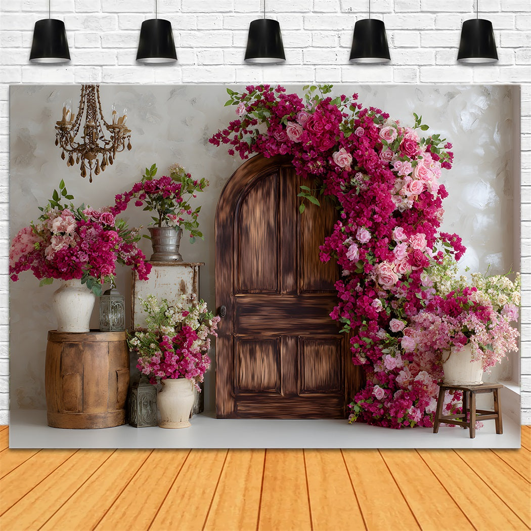 Mothers Day Photo Backdrop Bougainvillea Door Frame Floral Backdrop For Mothers Day By Magali