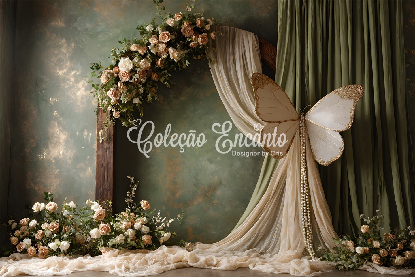 Happy Mother's Day Backdrop Romantic Floral Arch Butterfly Happy Mothers Day Photo Backdrop By Magali