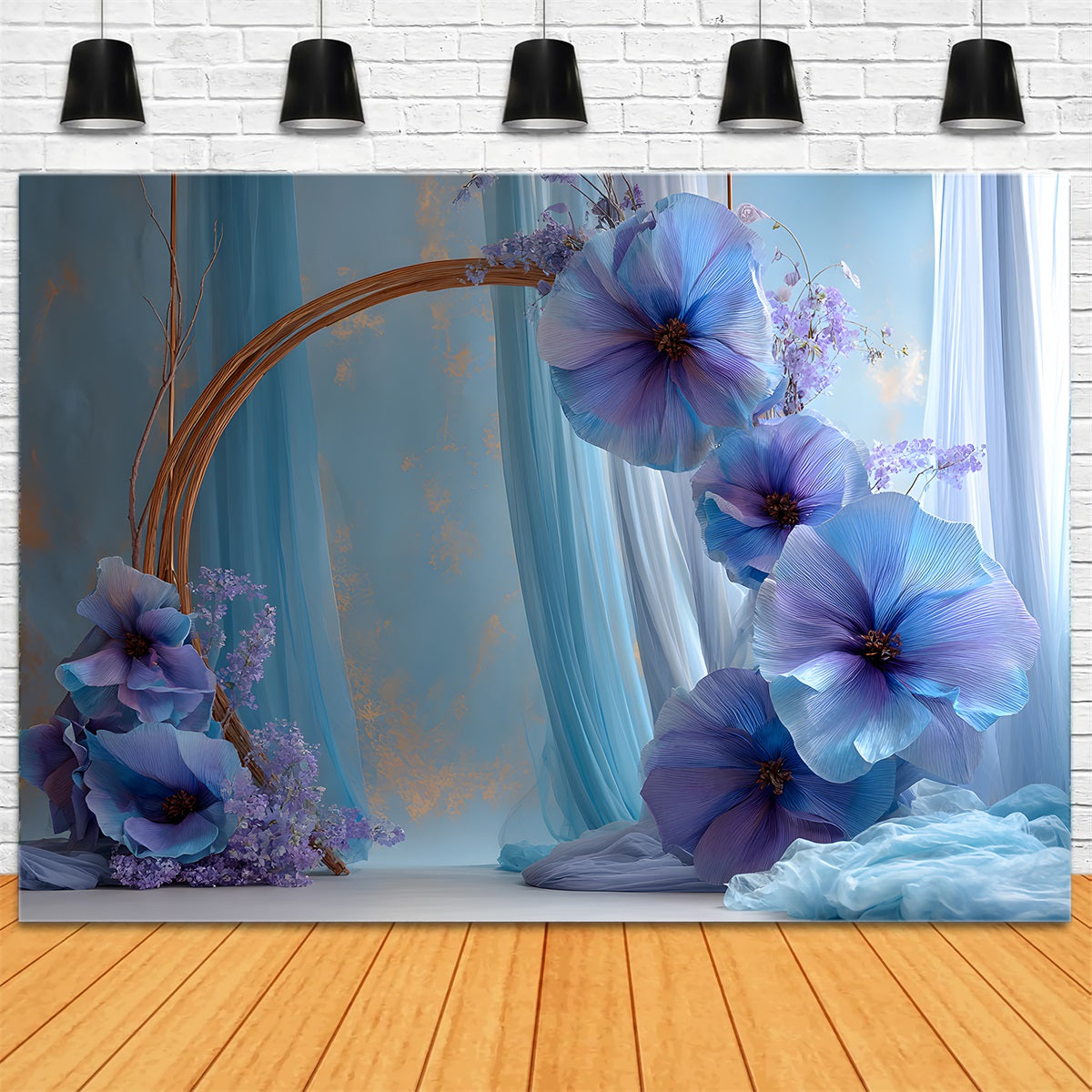 Mothers Day Photo Backdrops Purple Floral Arch Butterfly Happy Mothers Day Backdrops By Magali