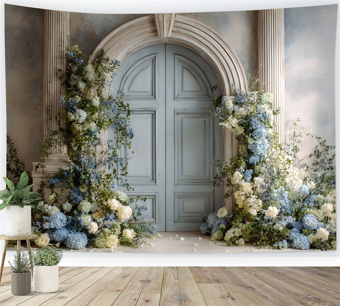 Mother's Day Photo Booth Backdrop Blue Hydrangeas White Roses Mothers Day Backdrop Design By Magali