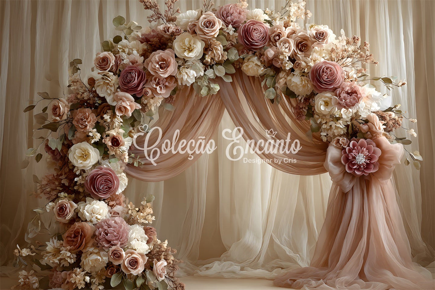 Backdrop For Mothers Day Blush Rose Arch Draped Curtains Mother's Day Picture Backdrop By Magali