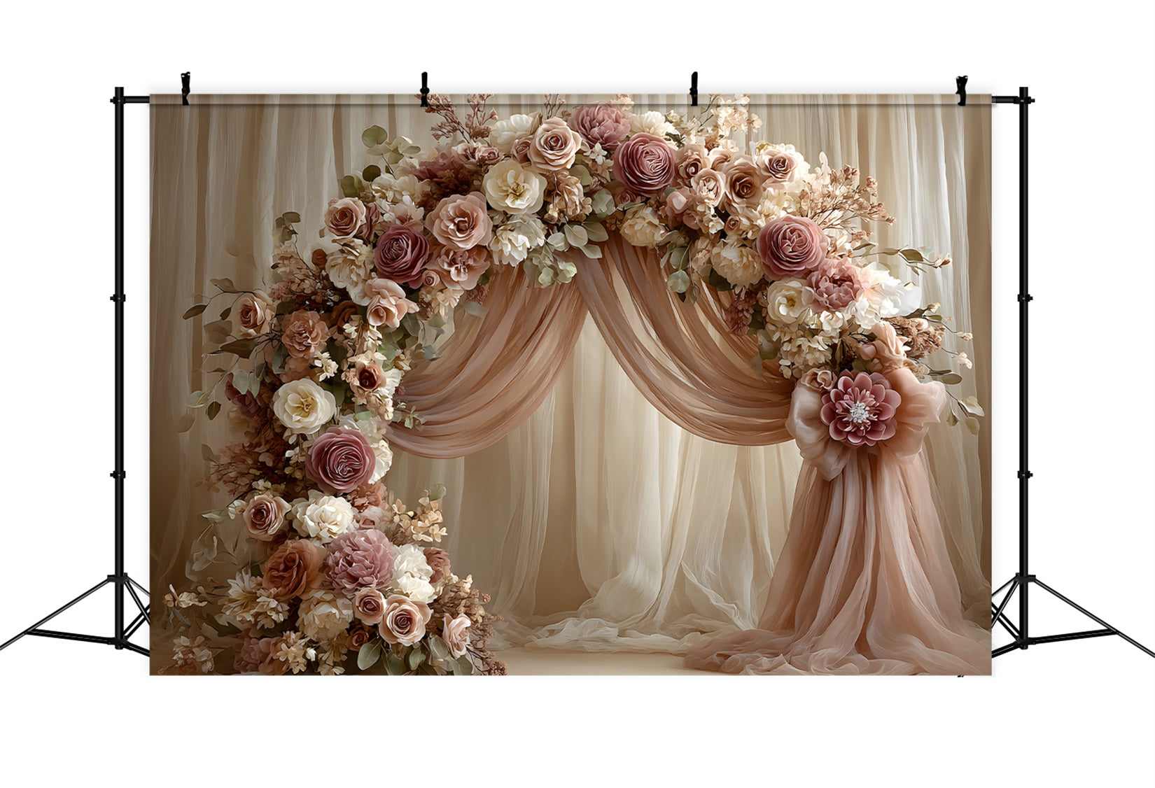Backdrop For Mothers Day Blush Rose Arch Draped Curtains Mother's Day Picture Backdrop By Magali