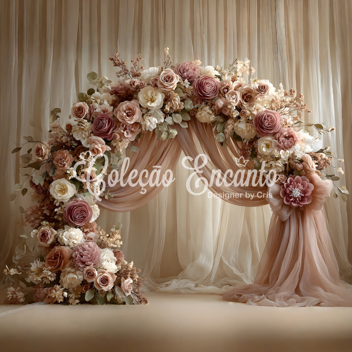 Backdrop For Mothers Day Blush Rose Arch Draped Curtains Mother's Day Picture Backdrop By Magali