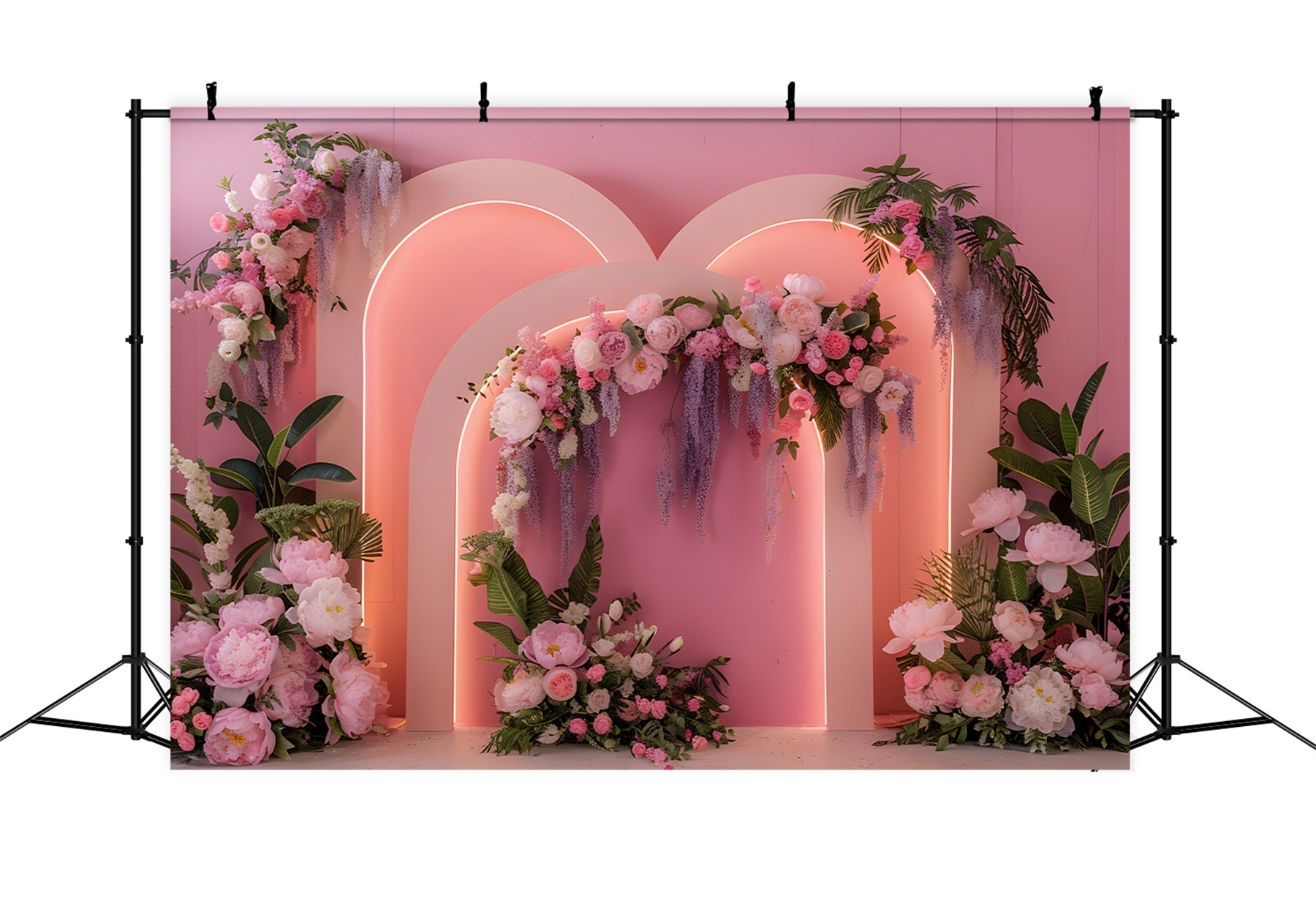 Mother's Day Photography Backdrops Pink Neon Floral Arch Mother's Day Backdrop Ideas By Magali