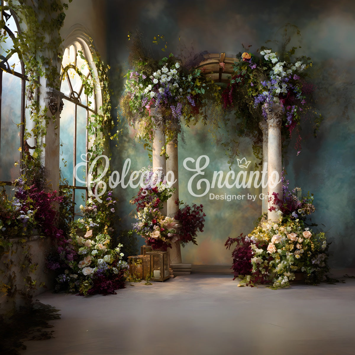 Backdrop Mother Day Romantic Pink Flower Portal Mother's Day Photo Booth Backdrops By Magali