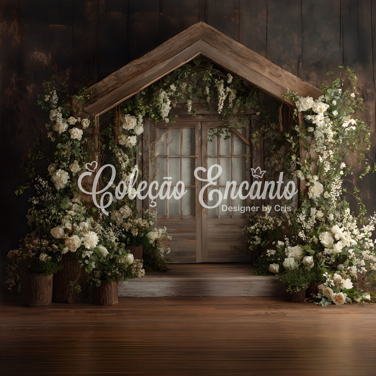 Mothers Day Photo Booth Backdrops Wooden Doorway Fresh Flowers Mother Day Backdrop By Magali