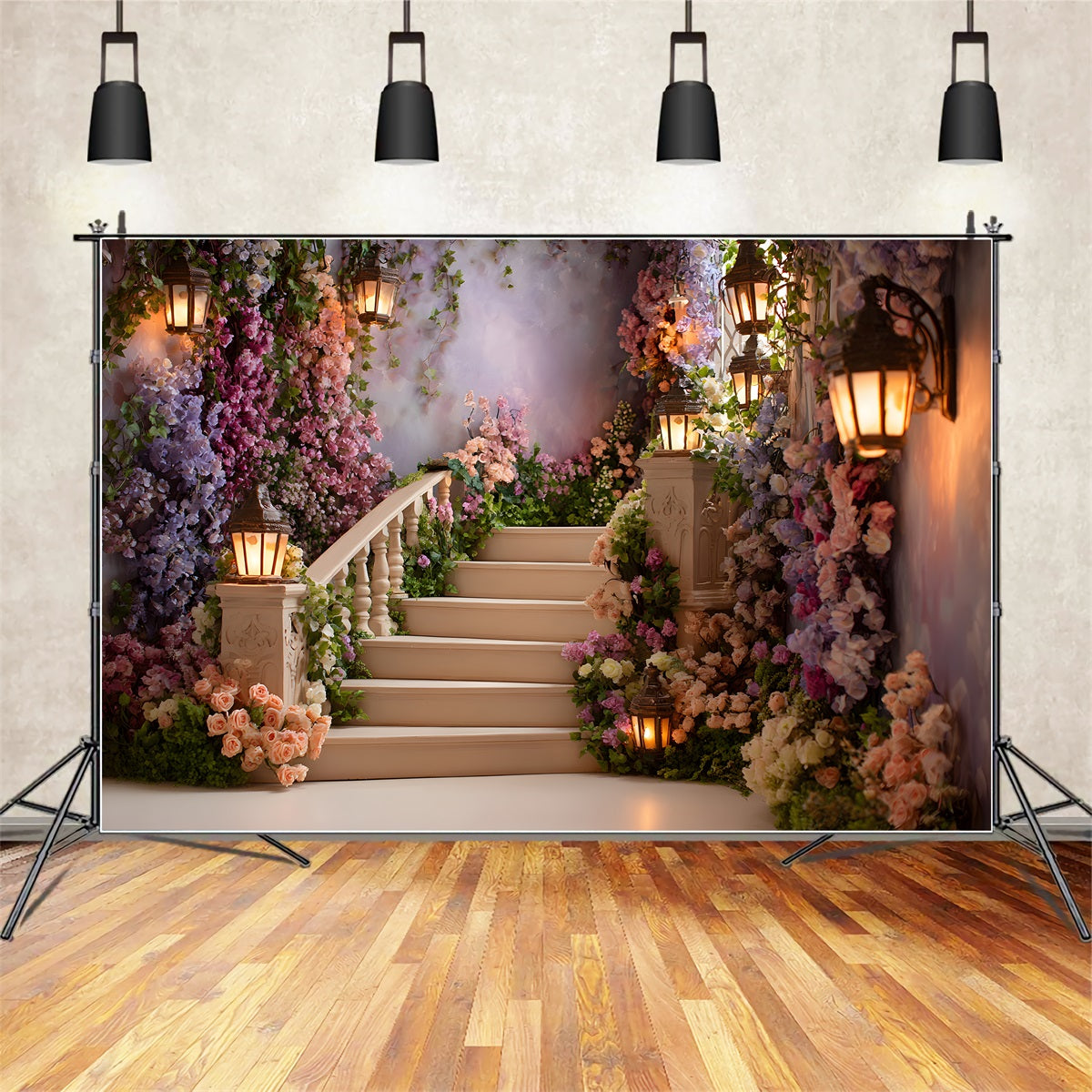 Mother Day Backdrop Whimsical Floral Lantern Pathway Photo Backdrop For Mothers Day By Magali