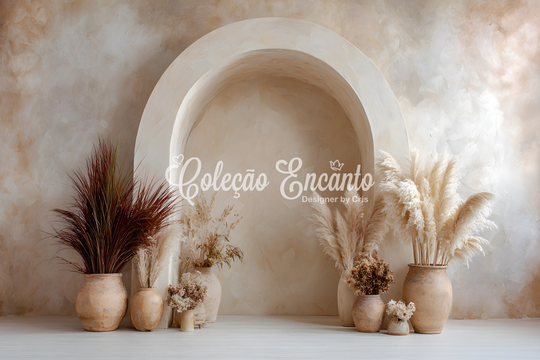 Photo Booth Mother's Day Backdrop Boho Beige Pampas Arch Backdrop Mother Day By Magali