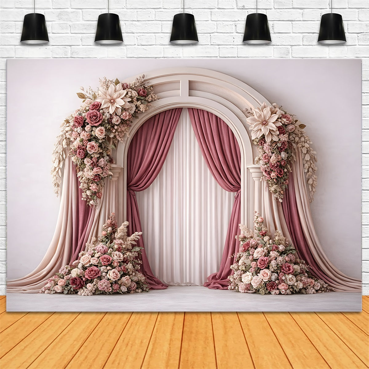Backdrops For Mother's Day Blush Rose Arch Curtain Frame Mother Day Photo Backdrops By Magali