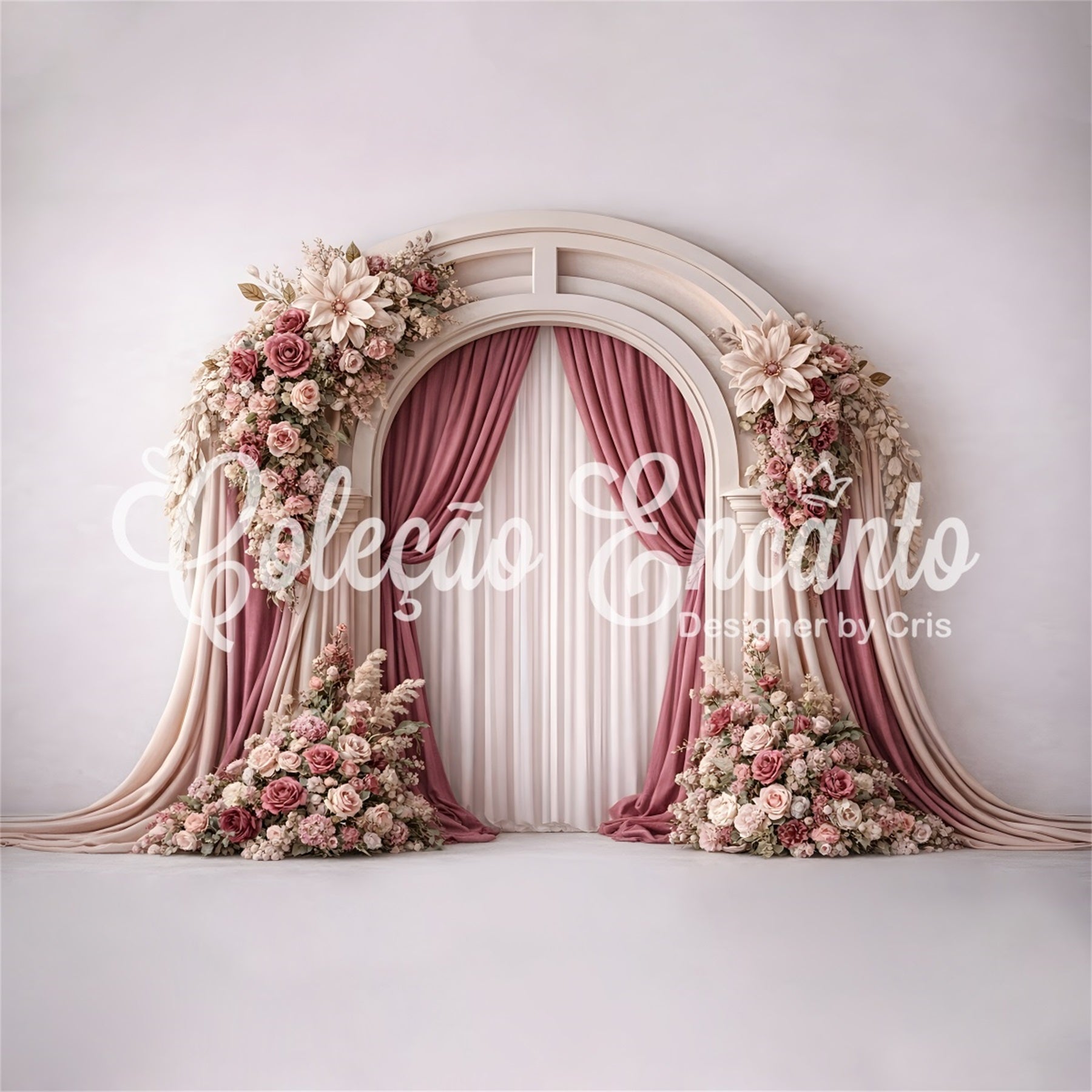 Backdrops For Mother's Day Blush Rose Arch Curtain Frame Mother Day Photo Backdrops By Magali