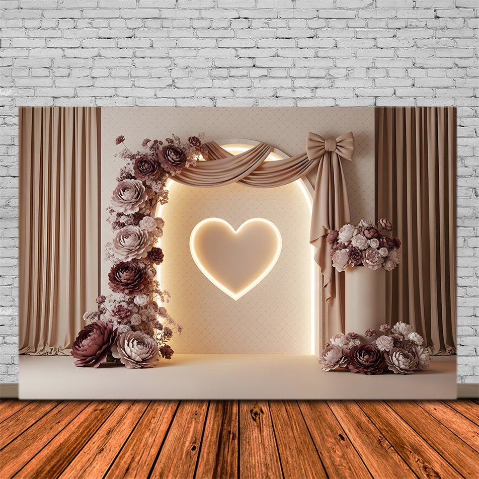 Mother's Day Photo Backdrops Mocha Heart Arch Bow Bloom Photo Booth Mother's Day Backdrop Ideas By Magali