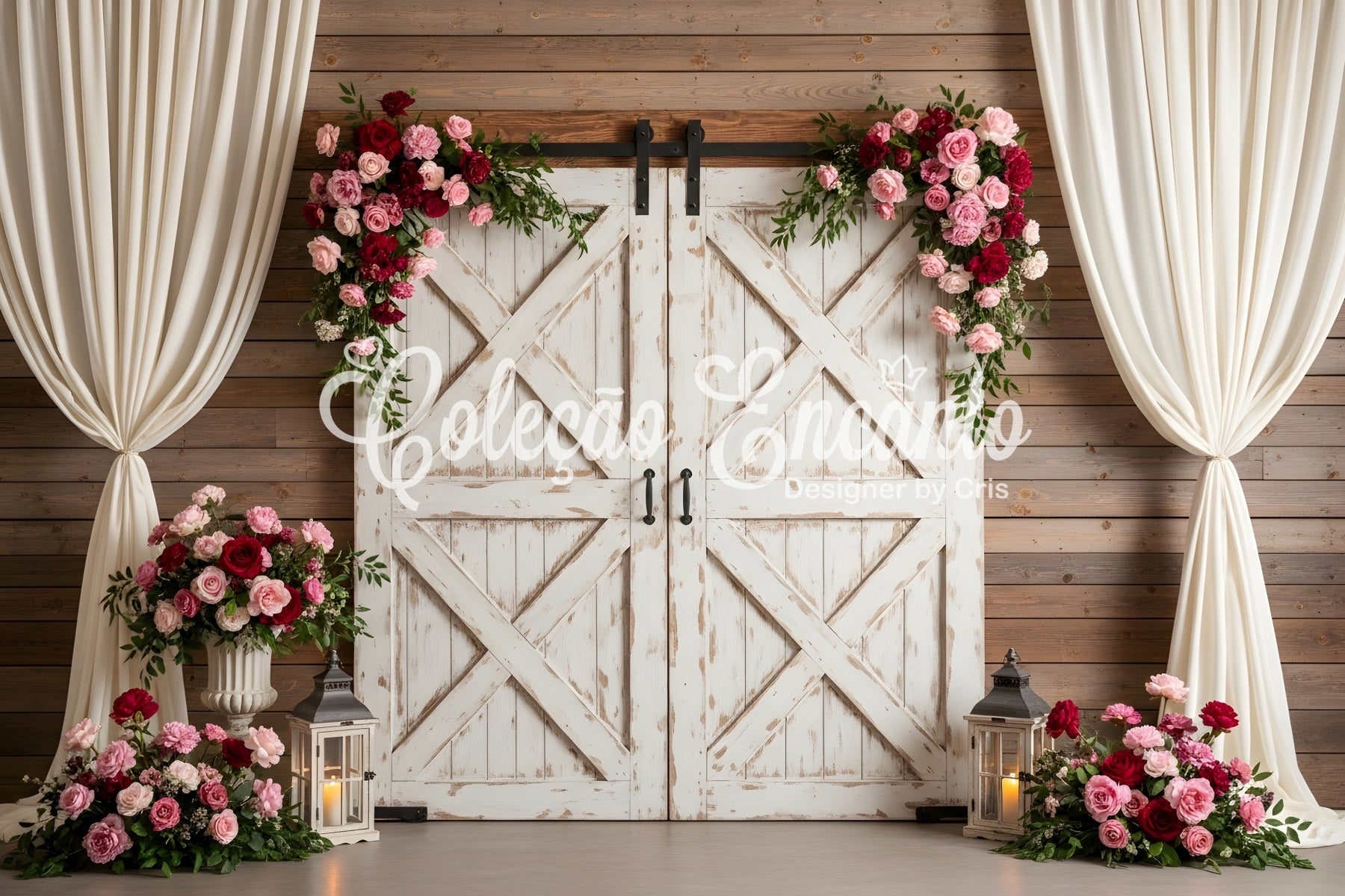 Backdrop Mothers Day Rustic Barn Door Rose Lanterns Backdrop Ideas For Mother's Day By Magali