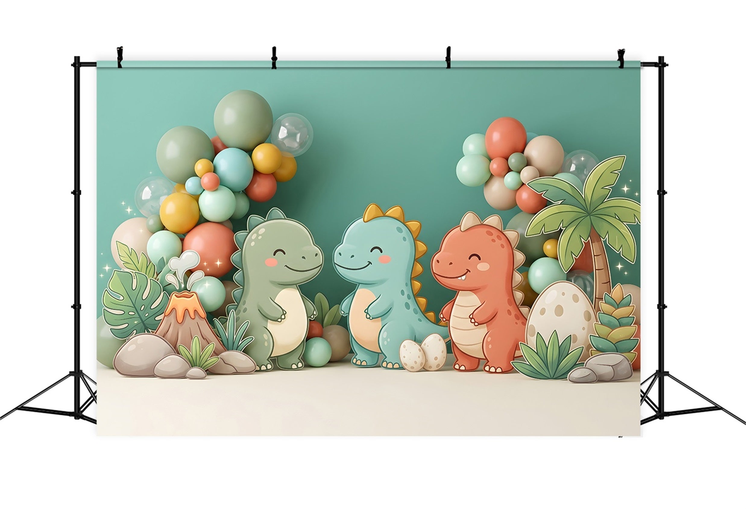 Children Backdrops Cute Dinosaur Volcano Balloon Newborn Photography Backdrops CEM65-26