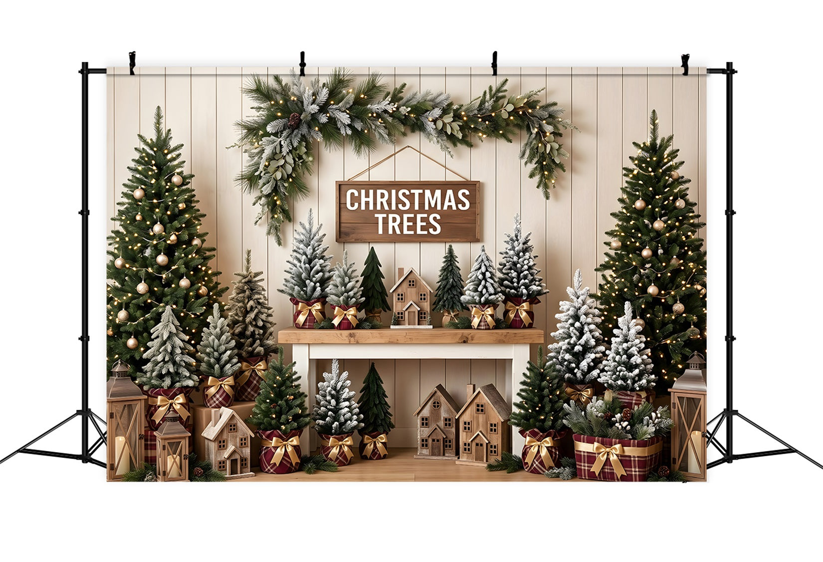 Christmas Backdrops For Photography Farmhouse Tree Shop Mantel Backdrop Christmas CEM65-80