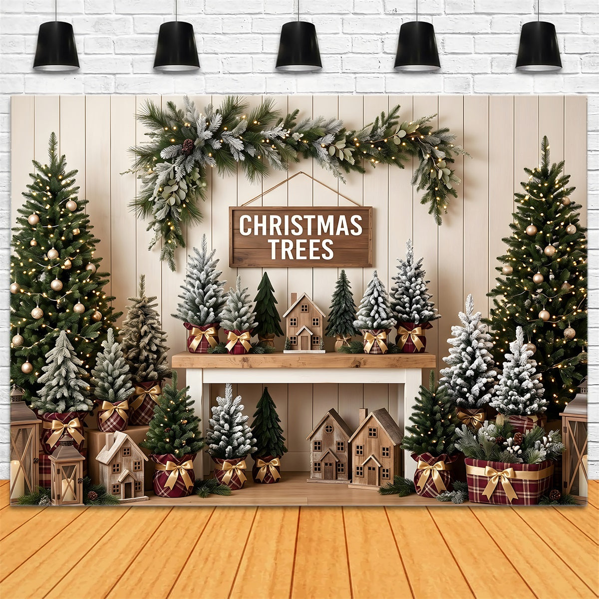 Christmas Backdrops For Photography Farmhouse Tree Shop Mantel Backdrop Christmas CEM65-80