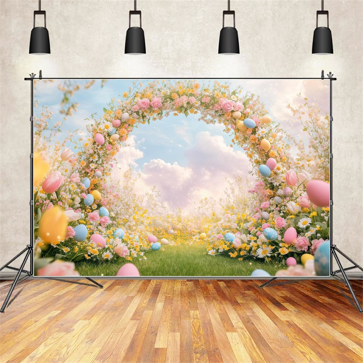 Easter Photo Backdrop Fantasy Arch Floral Backdrop CJJ-163