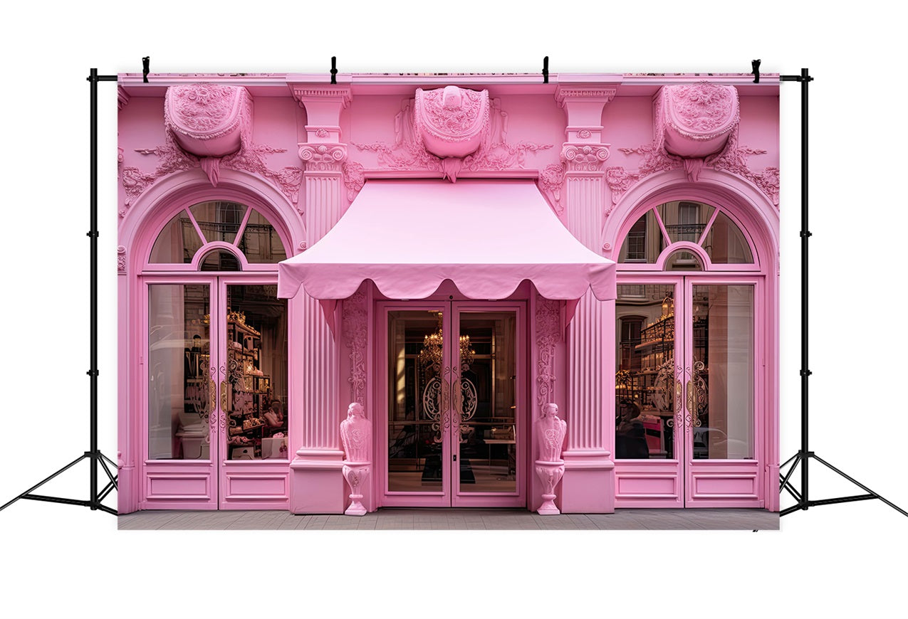 Pink Girl Backdrop Design French-Inspired Pink Boutique Backdrop CJJ2-104