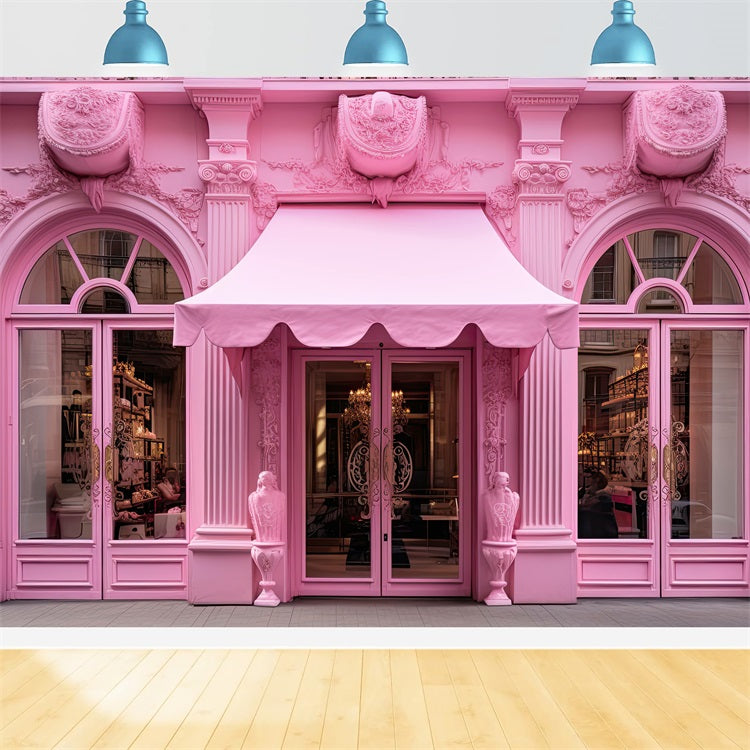 Pink Girl Backdrop Design French-Inspired Pink Boutique Backdrop CJJ2-104