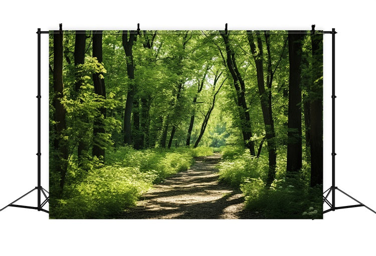 Woodland Photo Backdrop Lush Woodland Sunlit Trail Backdrop CJJ2-121