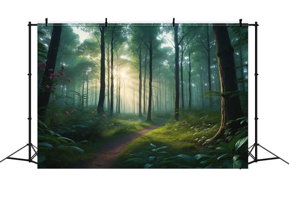 Woodland Backdrops Tranquil Sunbeam Woodland Path Backdrop CJJ2-130