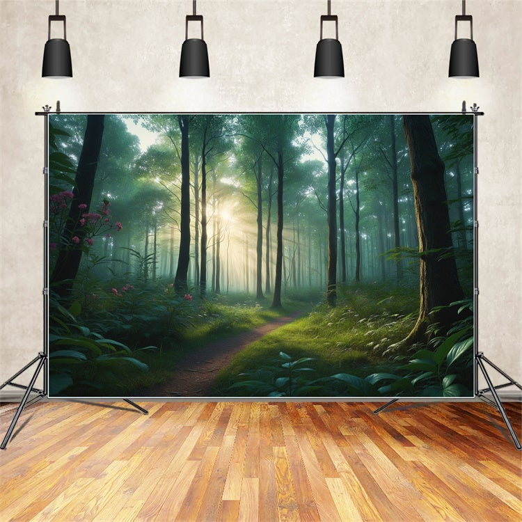 Woodland Backdrops Tranquil Sunbeam Woodland Path Backdrop CJJ2-130