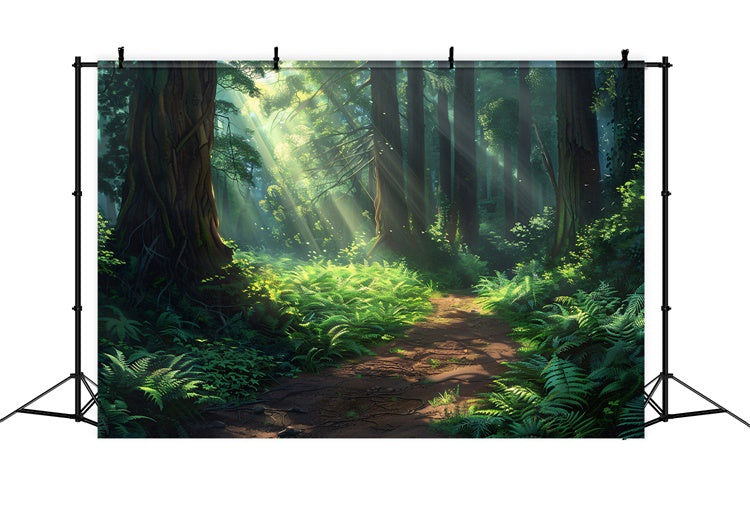Backdrop Forest Dreamy Nature Trail Sunlight Backdrop CJJ2-137