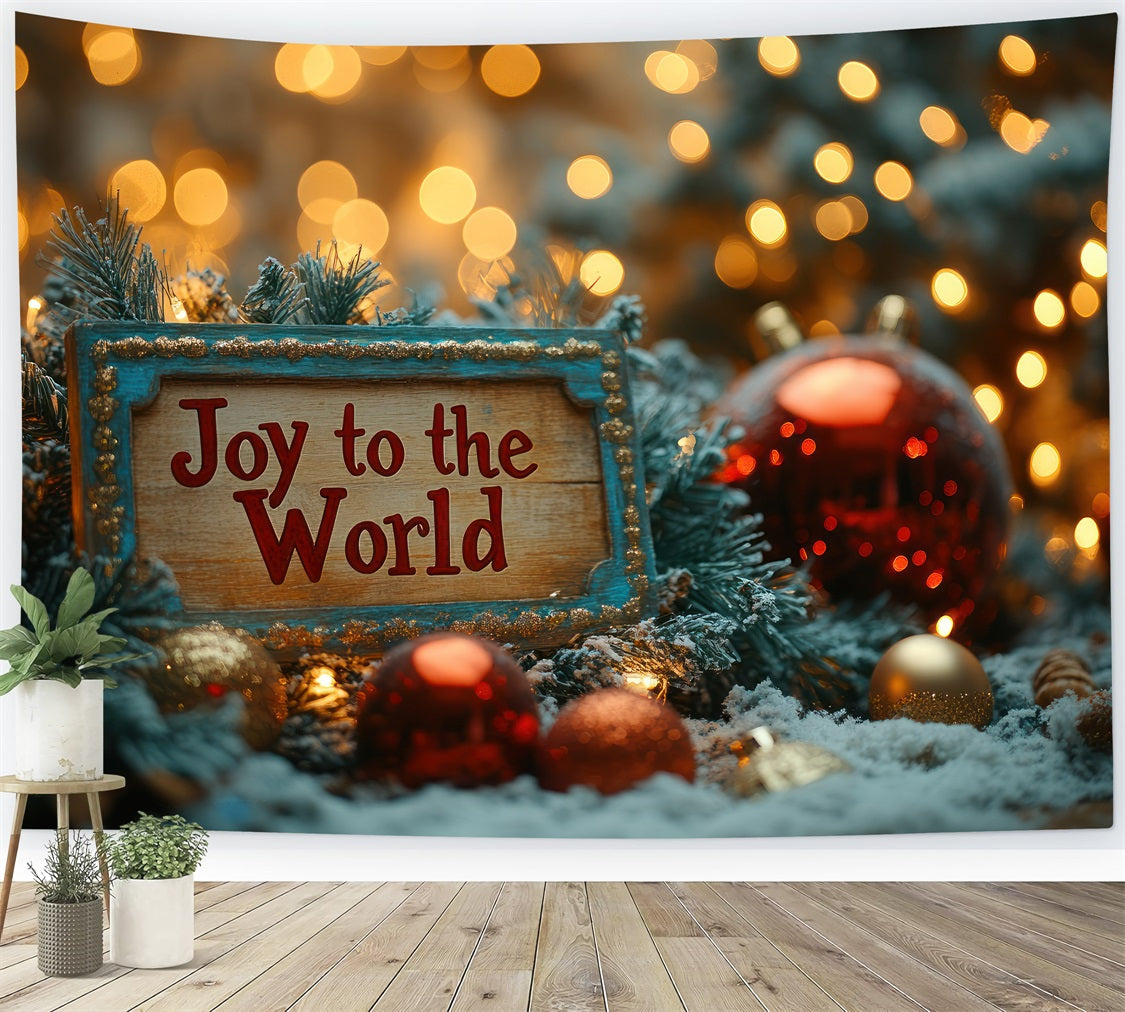 Joy to the World Backdrop Golden Glow Christmas Backdrop CJJ2-18