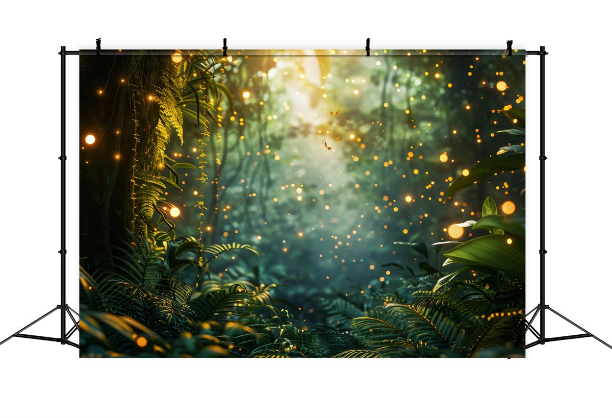 Forest Photo Backdrops Dreamy Fireflies Glow Forest Backdrop CJJ2-25