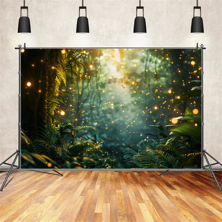 Forest Photo Backdrops Dreamy Fireflies Glow Forest Backdrop CJJ2-25