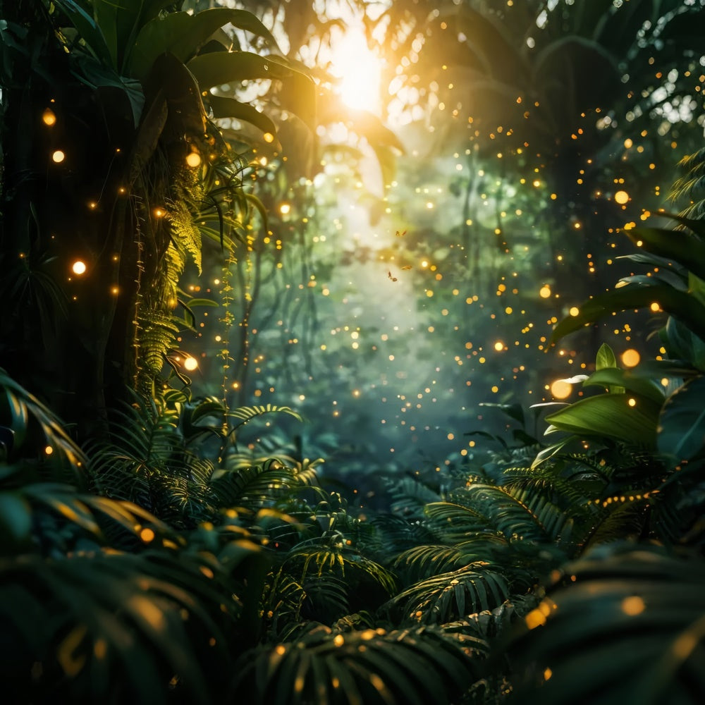 Forest Photo Backdrops Dreamy Fireflies Glow Forest Backdrop CJJ2-25
