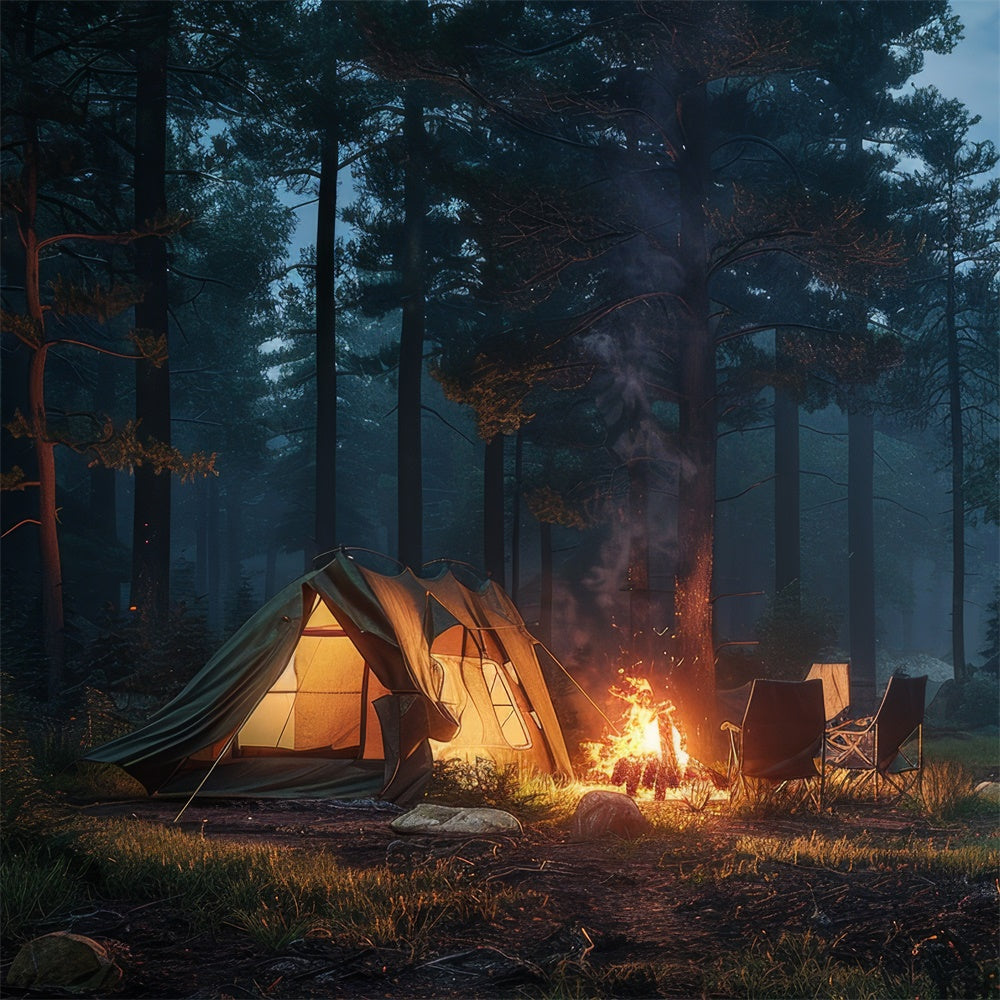 Forest Backdrop Ideas Twilight Glow Tent Wilderness Backdrop CJJ2-27