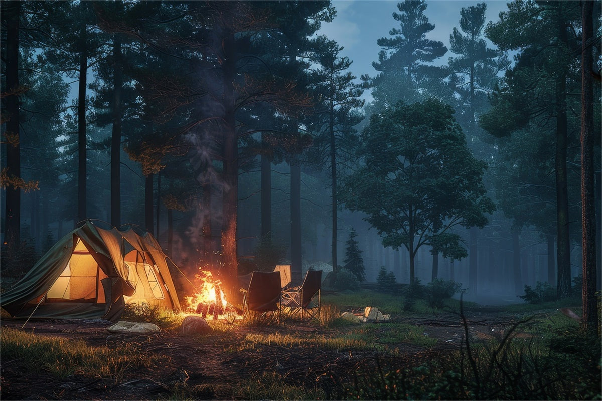 Forest Backdrop Ideas Twilight Glow Tent Wilderness Backdrop CJJ2-27