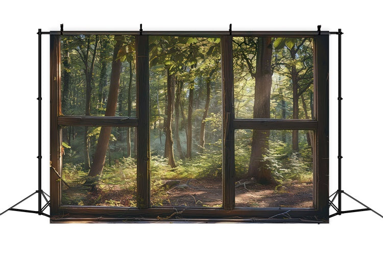 Woodland Backdrops Tranquil Woodland Window Scene Backdrop CJJ2-30