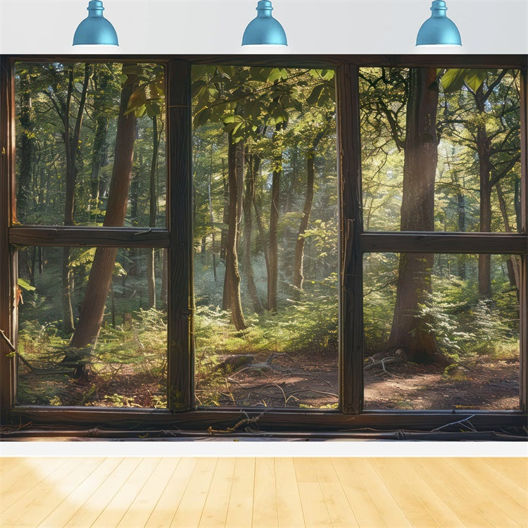 Woodland Backdrops Tranquil Woodland Window Scene Backdrop CJJ2-30