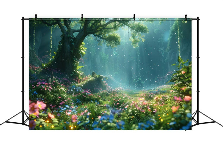 Fantasy Forest Backdrop Sparkling Wildflower Dreamy Backdrop CJJ2-35