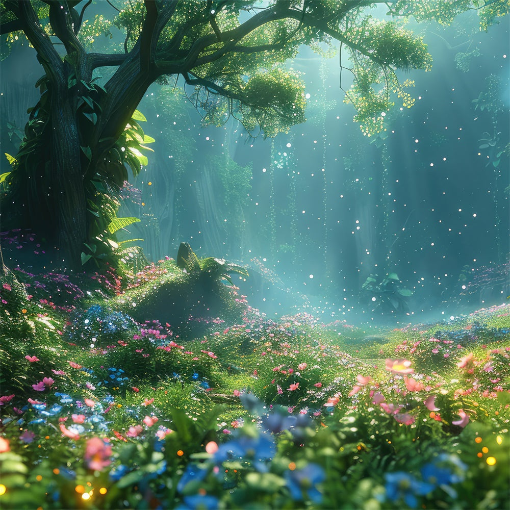 Fantasy Forest Backdrop Sparkling Wildflower Dreamy Backdrop CJJ2-35