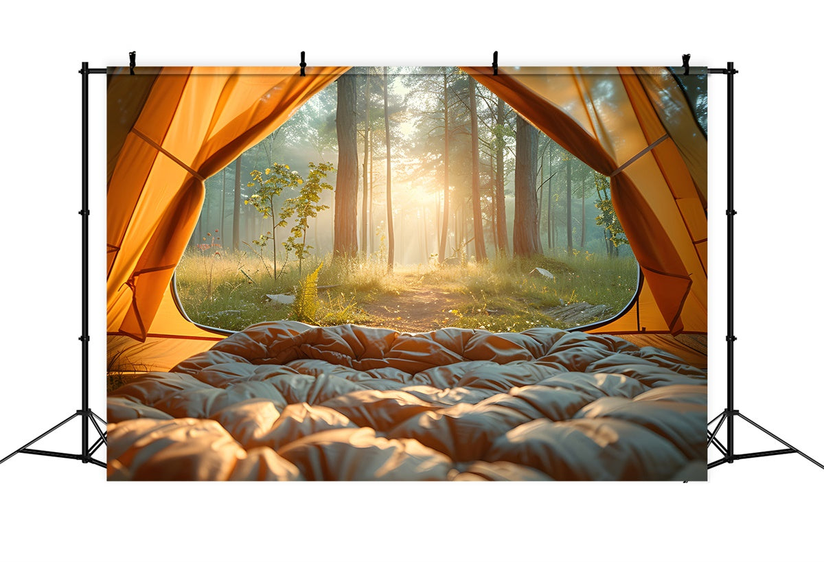 Forest Photo Backdrop Morning Misty Forest Camping Backdrop CJJ2-41
