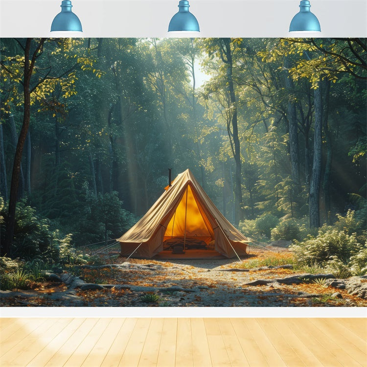 Wilderness Backdrop Serene Deep Woods Camping Backdrop CJJ2-42
