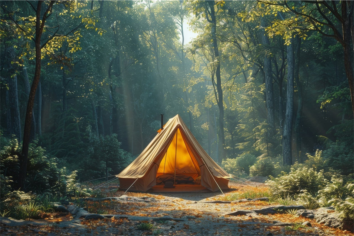 Wilderness Backdrop Serene Deep Woods Camping Backdrop CJJ2-42