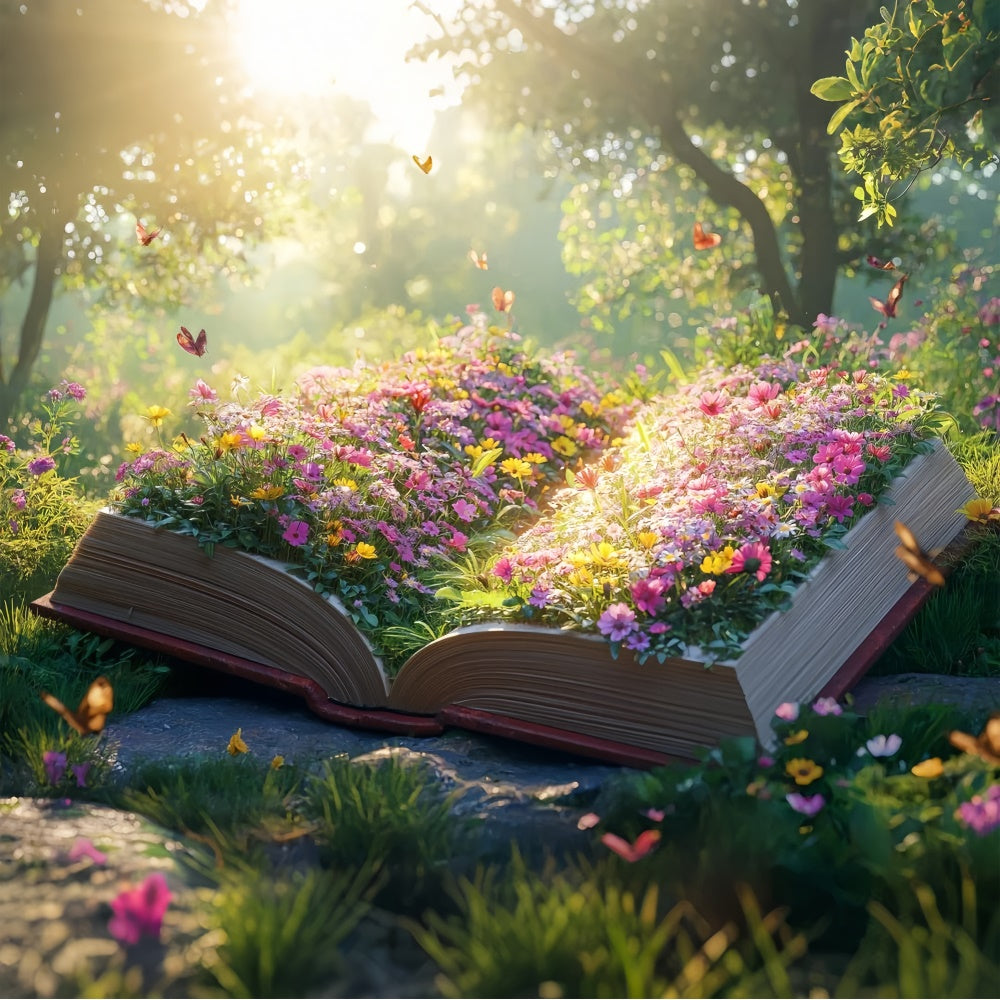 Forest Photo Backdrop Sunlit Fairytale Meadow Book Backdrop CJJ2-48