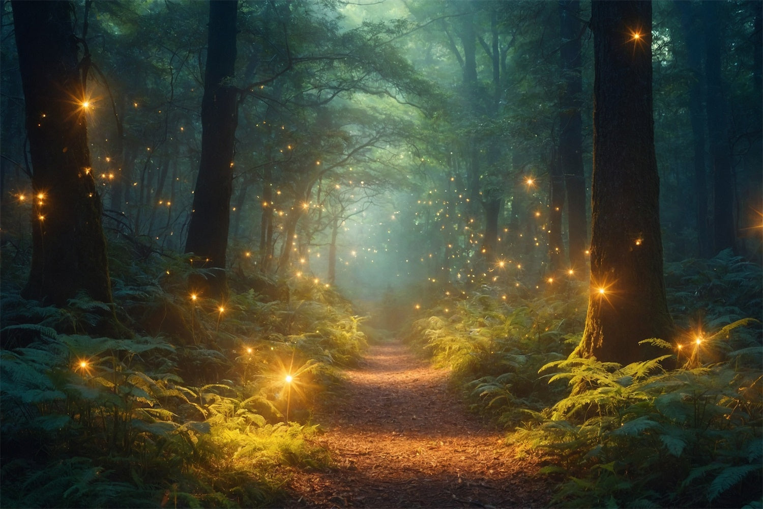Forest Photo Backdrops Dreamy Firefly Magic Forest Backdrop CJJ2-56