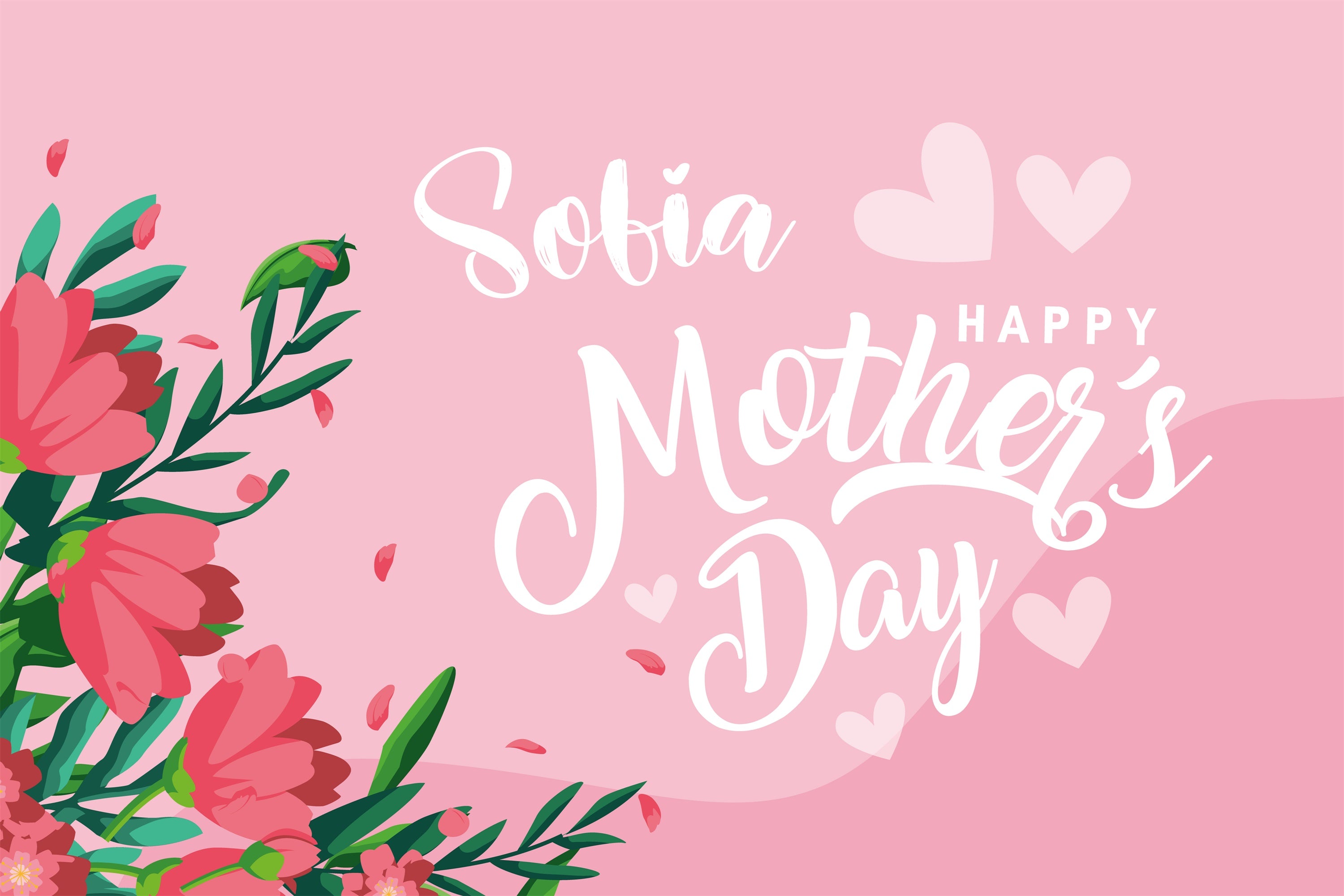 Mothers Day Photo Backdrop Dreamy Pastel Flower Custom Backdrop CJJ3-101