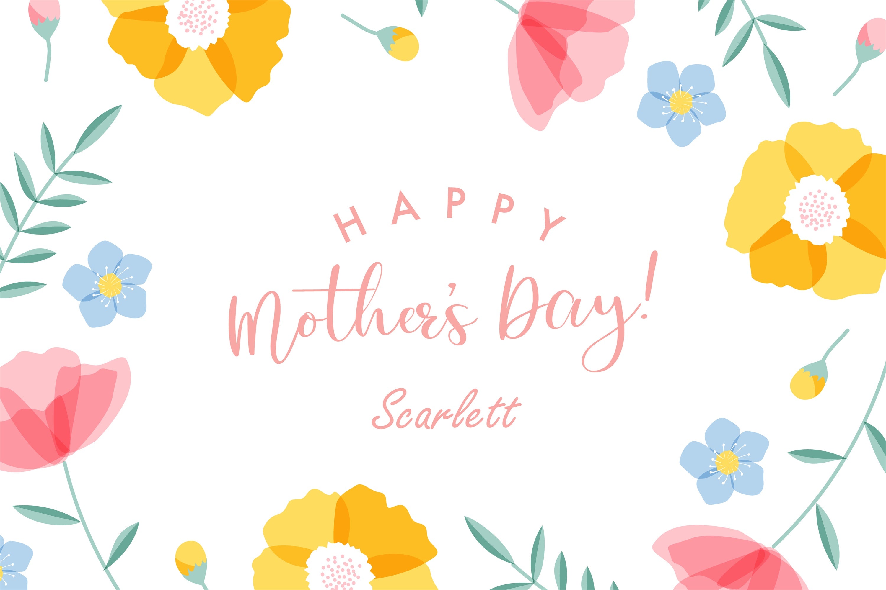 Mothers Day Photo Backdrop Soft Watercolor Flower Custom Backdrop CJJ3-108