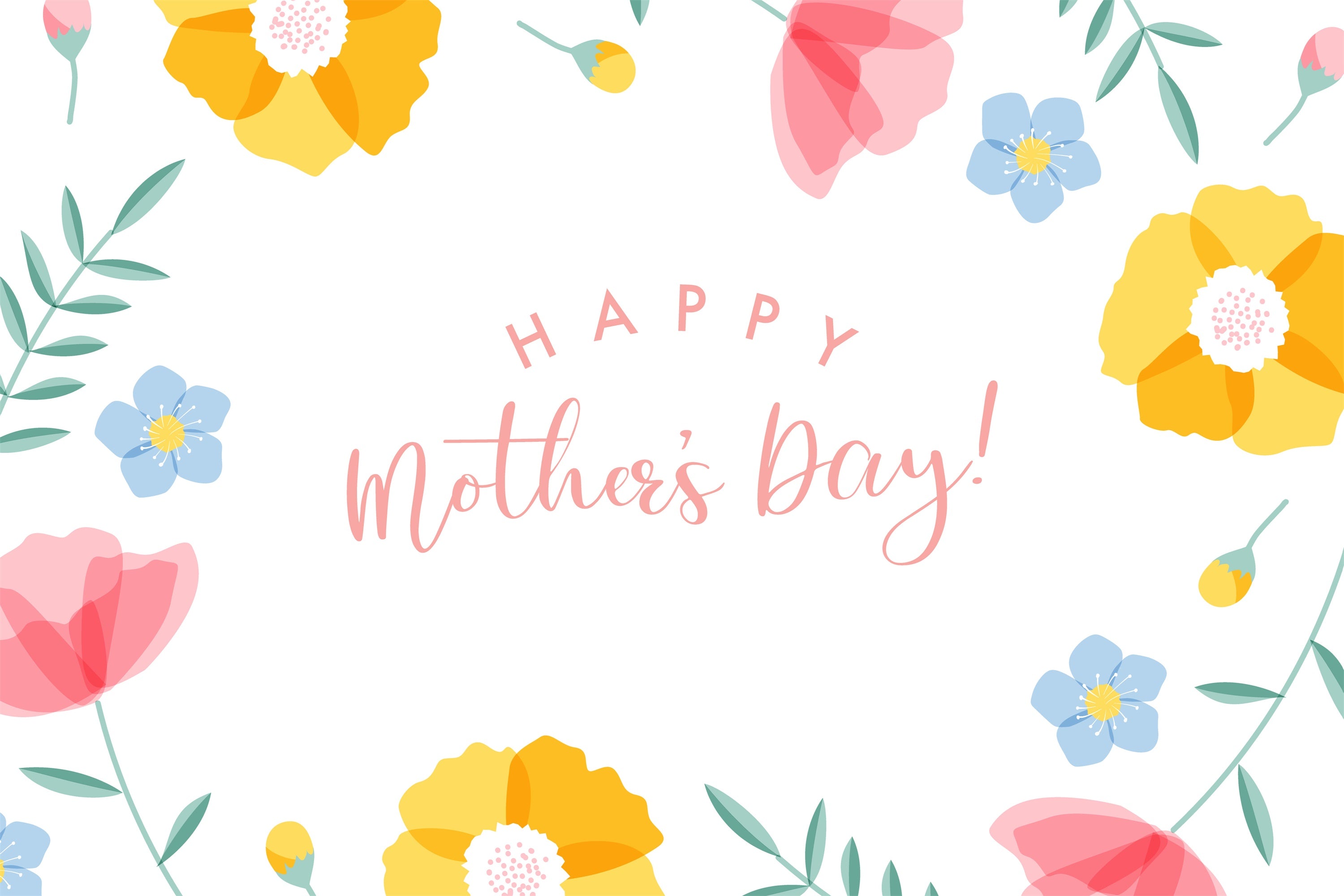Mothers Day Photo Backdrop Soft Watercolor Flower Custom Backdrop CJJ3-108