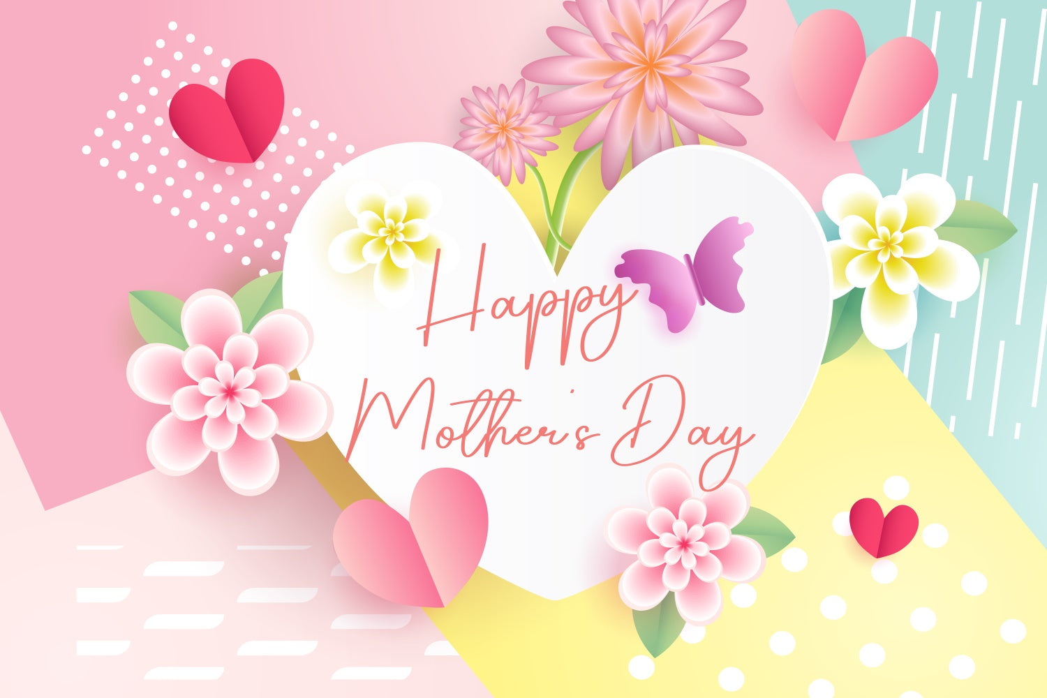 Mothers Day Backdrops Whimsical Butterfly Floral Custom Backdrop CJJ3-110