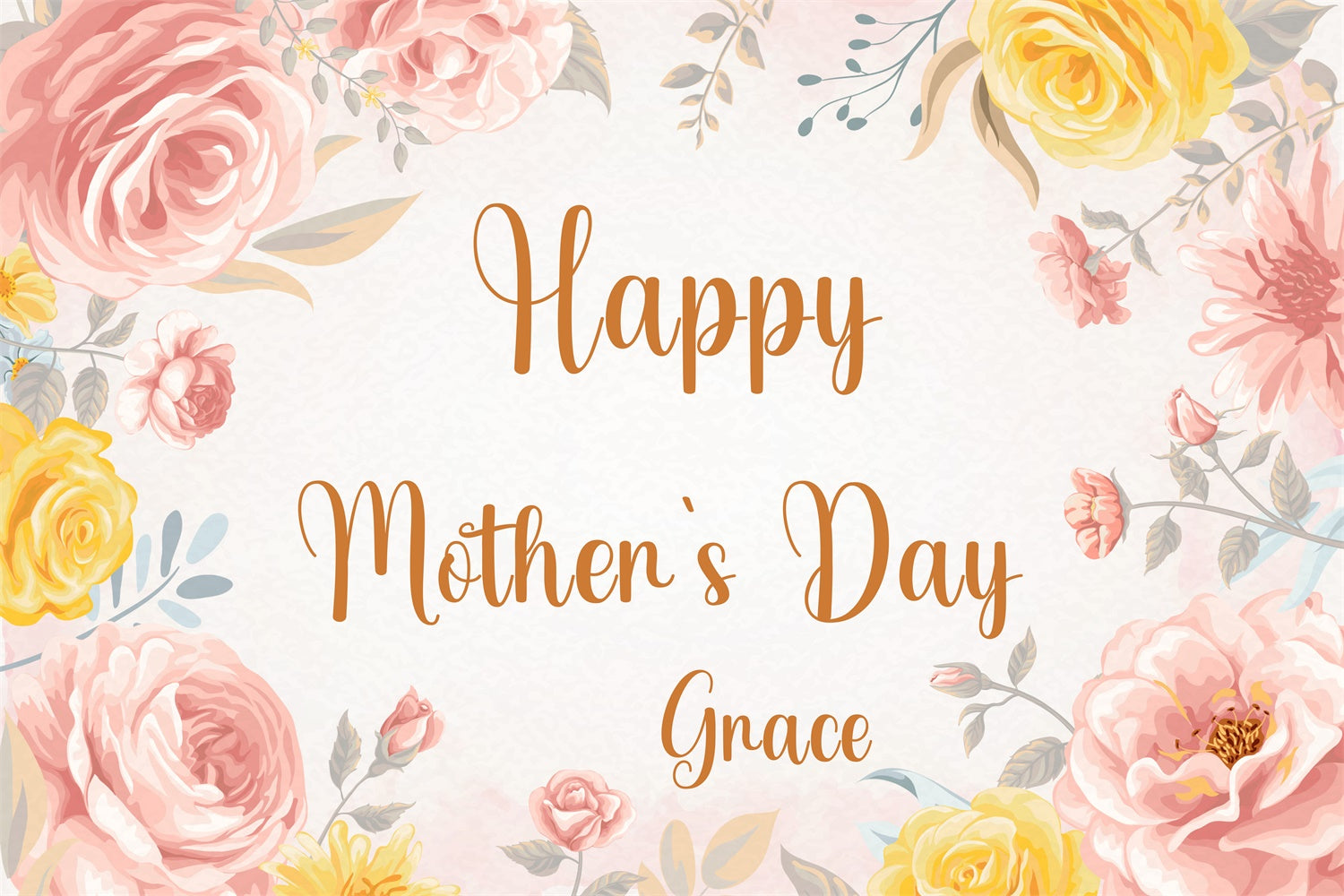 Mothers Day Photo Backdrop Vintage Peach Rose Custom Backdrop CJJ3-112