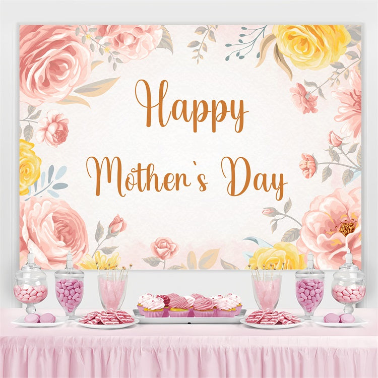 Mothers Day Photo Backdrop Vintage Peach Rose Custom Backdrop CJJ3-112