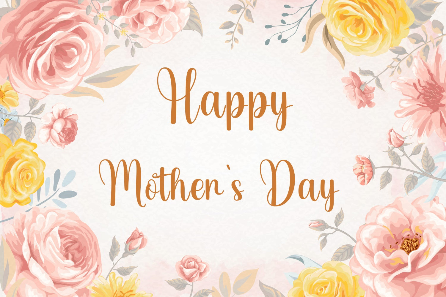 Mothers Day Photo Backdrop Vintage Peach Rose Custom Backdrop CJJ3-112
